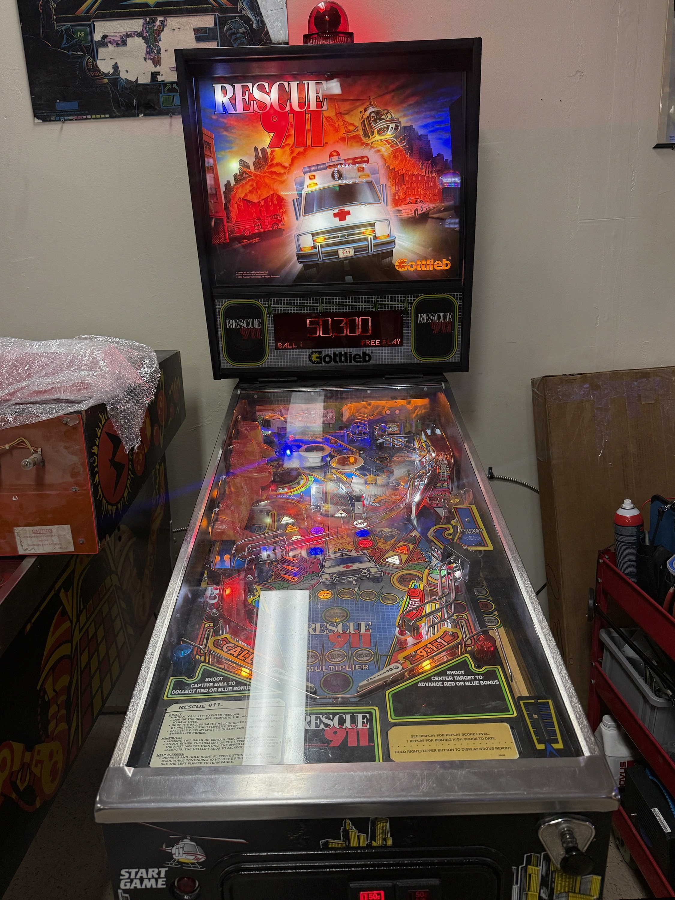 Gottlieb Rescue 911 Electro-Mechanical Pinball